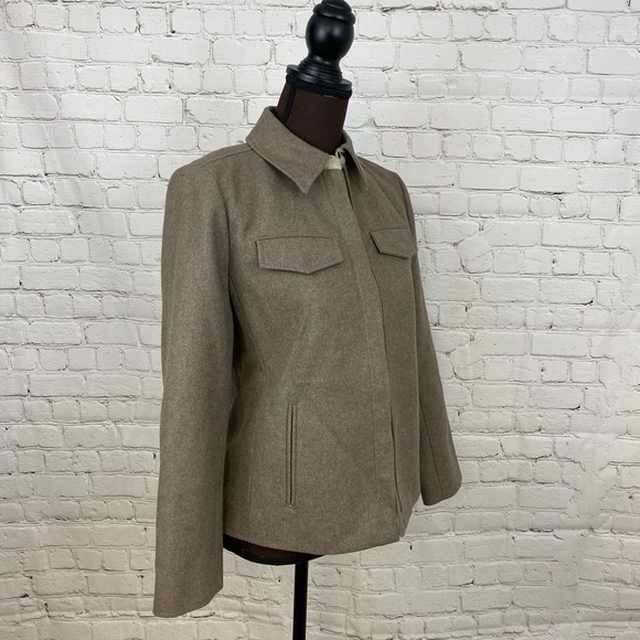 J CREW Camel WOOL Blend Short Lined Car Coat - Picture 4 of 8